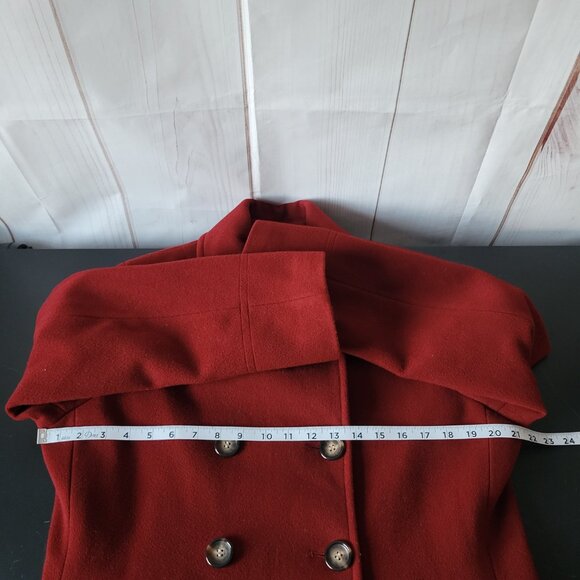 Calvin Klein Wool/Cashmere Blend Double Breasted Pea Coat, Dark Red, Women’s 12 - Picture 6 of 7